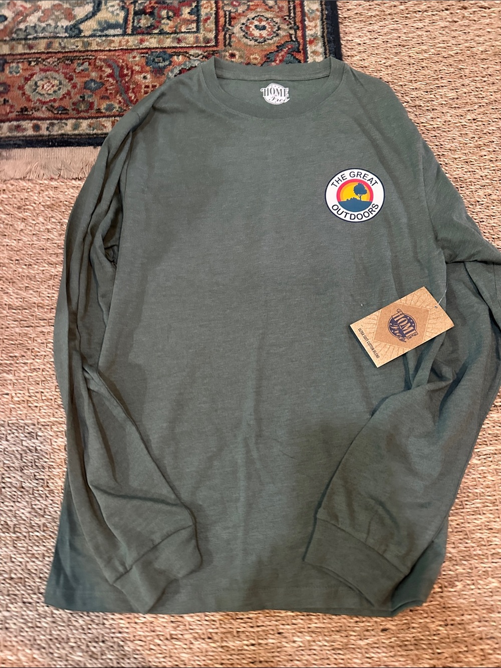 Home Tee Co. Men's Long Sleeve Crew - Olive Green
